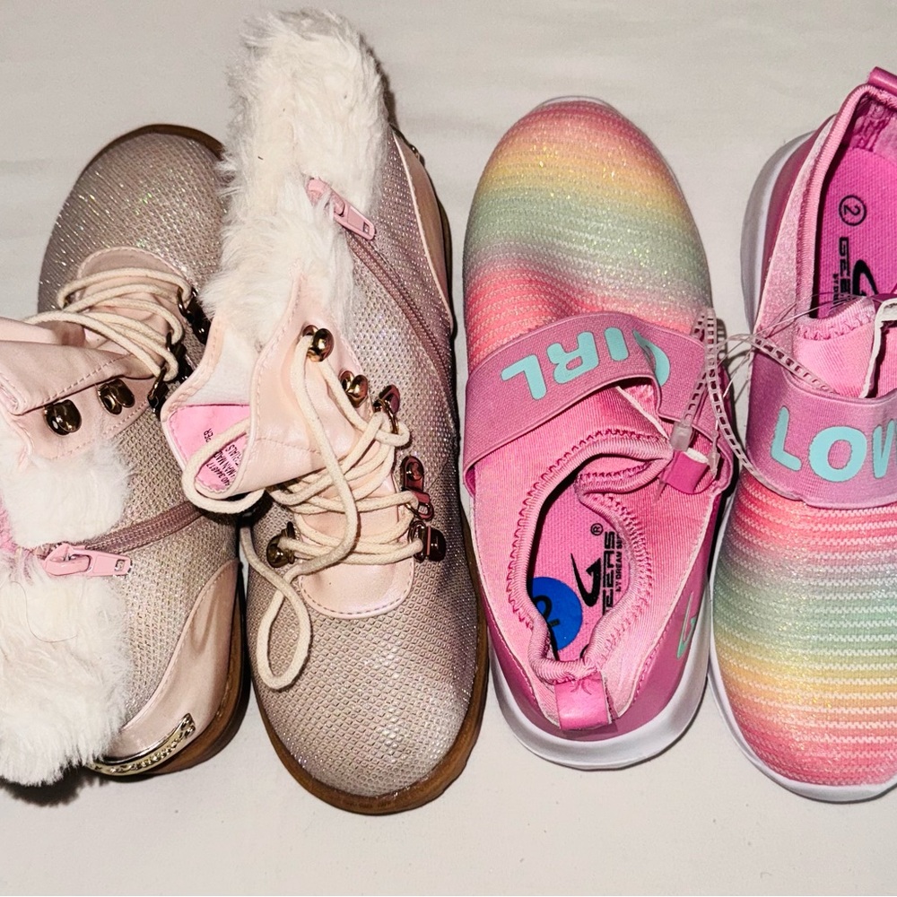 Juicy Couture Pink and Rainbow Shoes Set